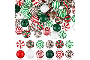 180 Pieces Christmas Tree Wooden Beads: Festive Holiday Decor for Garland, Jewelry Making, and More