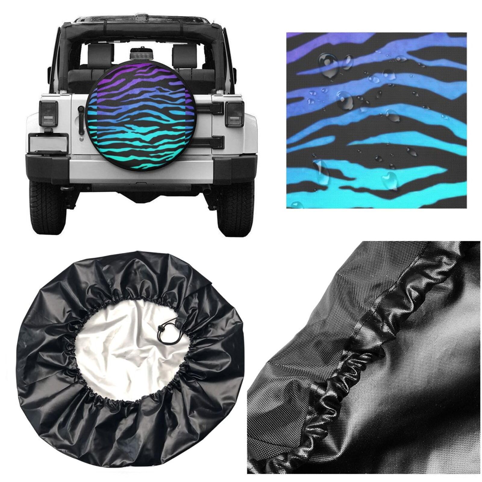 Copertura universale per ruota di scorta con motivo a pesce, per camper, roulotte, SUV, camper, impermeabile, antipolvere, accessori per camper (38,1 cm, adatto per pneumatici di diametro da 27 a 29