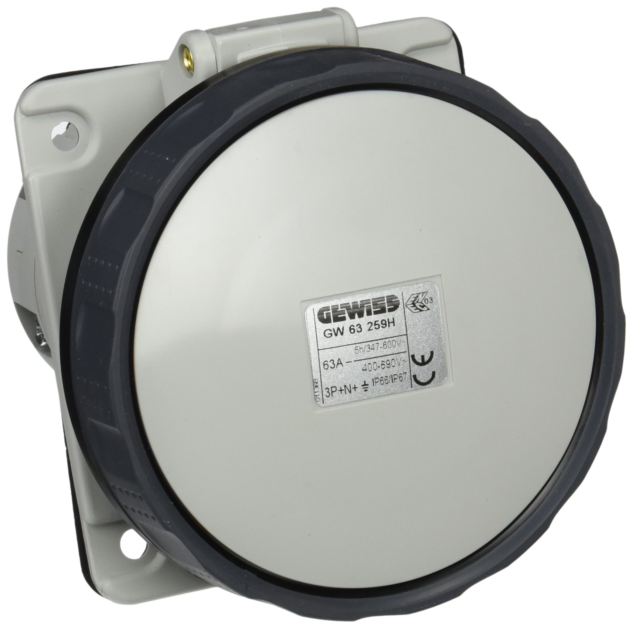 Socle de prise Gewiss 63A 3P+N+T 690V IP66 10 degrés