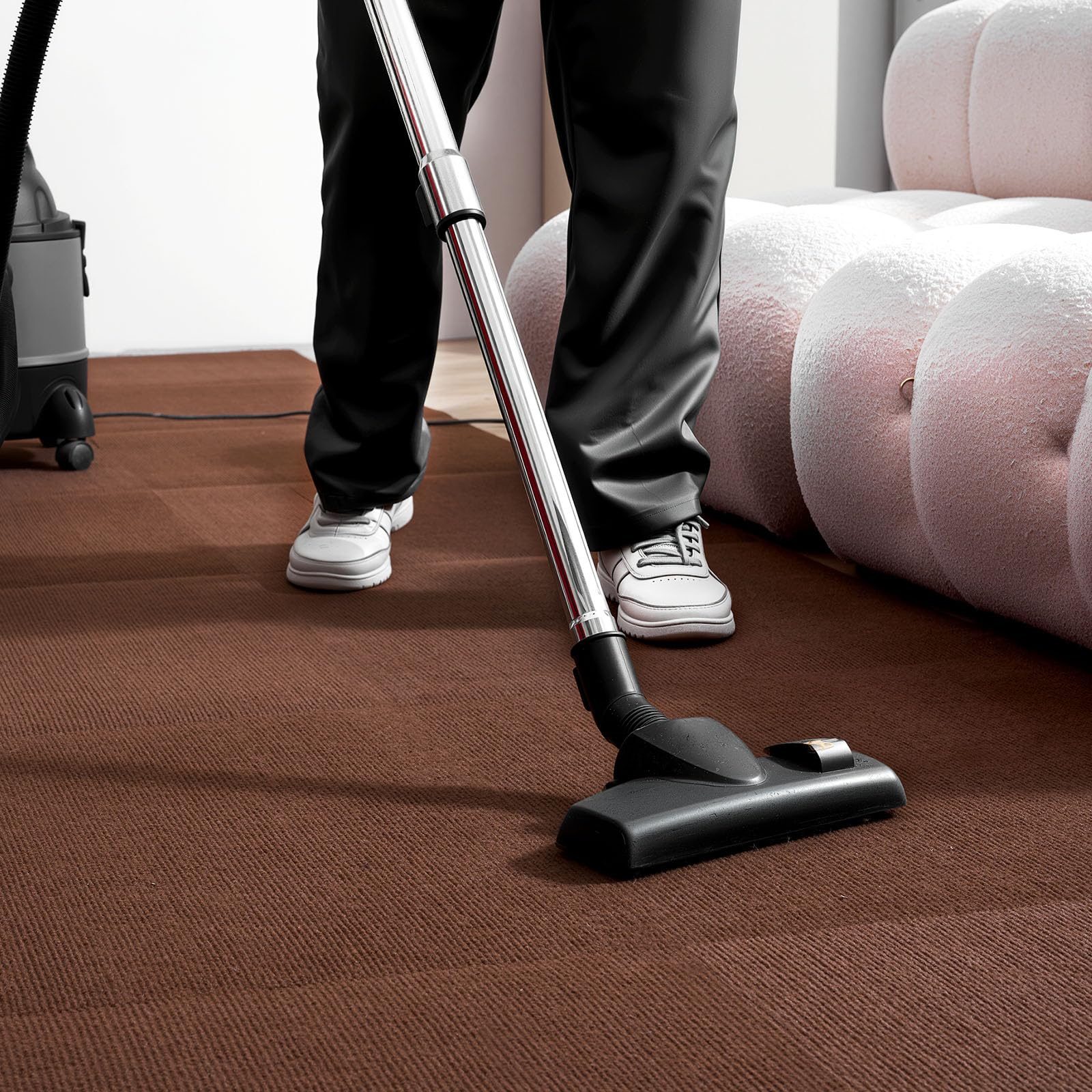 VEVOR Teppichfliesen 609,6 x 609,6 x 5 mm, 20er-Pack, selbstklebender Teppichboden mit Fläche von 7,4 m², Teppich Bodenbelag, einfacher DIY-Austausch für Wohnzimmer und Büro, Dunkelbraun