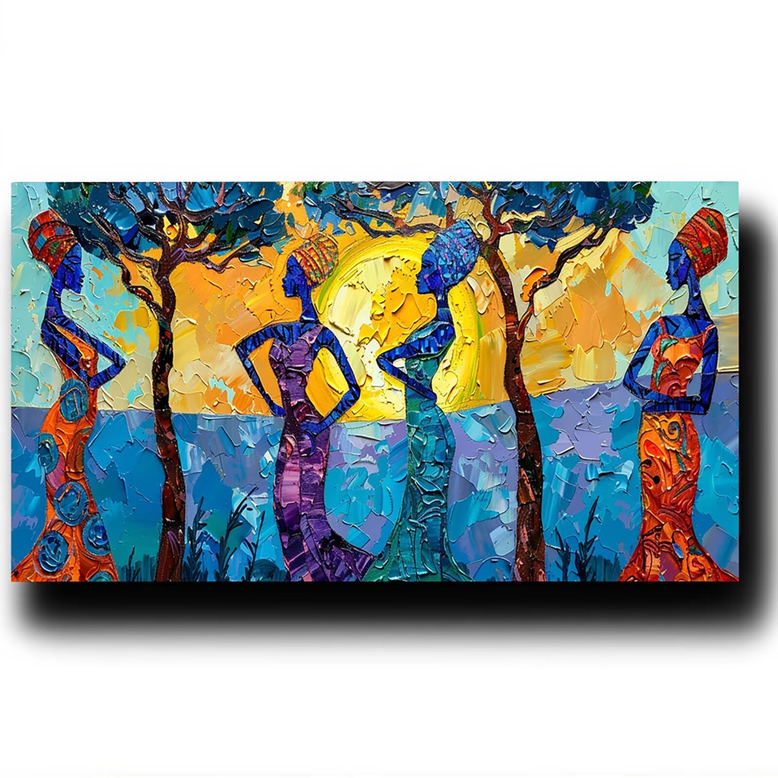 Malen nach Zahlen Erwachsene Afrikanische Frau Malen nach Zahlen ab 7 jahre Mädchen Landschaft Kreativ set für Erwachsene mit Leinwand Acrylfarben set und Pinsel, Bastelset zum Bemalen 80X160cm 7-4-5
