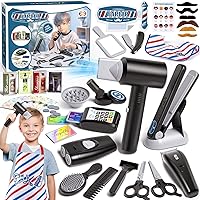 Vista 1 de G.C 52Pcs Kit de juguetes de salón de cabello para niños Kit de barbería para niños pequeños juego de simulación corte de cabello juego de afeitado