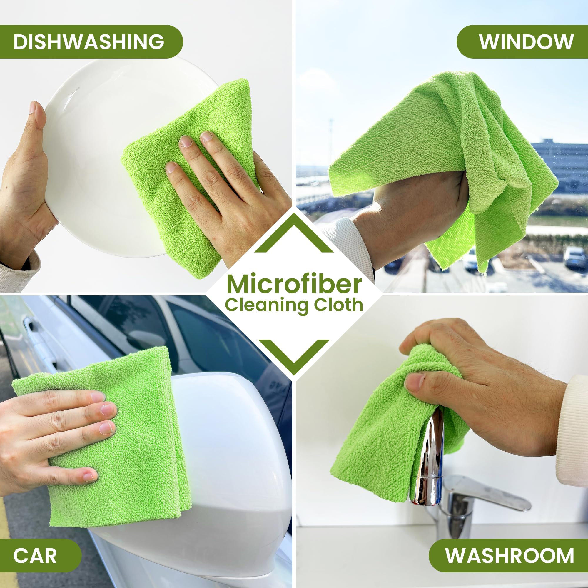 Greenfound Rollo de paño de limpieza de microfibra, paquete de 80, toallas de microfibra extraíbles para coche, toallas de papel reutilizables, lavables, absorbentes, sin pelusas, trapos de limpieza