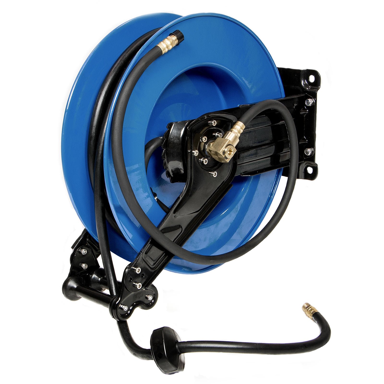 Druckluft-Schlauch Aufroller mit Federzug für Wandmontage bis 20 Bar 300psi 15m Gummi-PVC Schlauch Ø Innen 10 mm 3/8 Zoll Schlauch-Aufroller