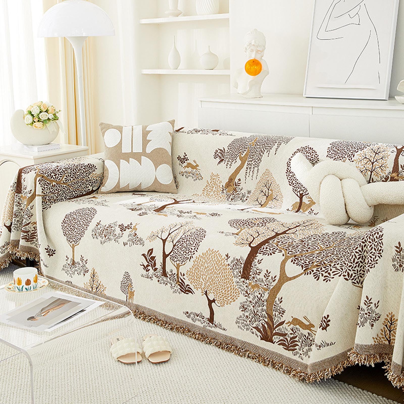 Housse de Canapé Khaki et son Coussin de Salon Doux : Créez une Ambiance Chaleureuse
