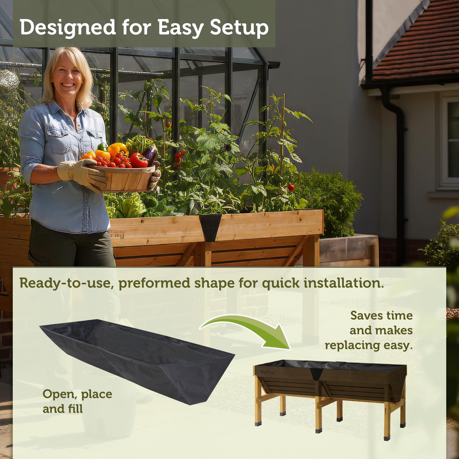 VegTrug RLMDVT 2239 Doublure de Rechange Noir Taille M M Naturel