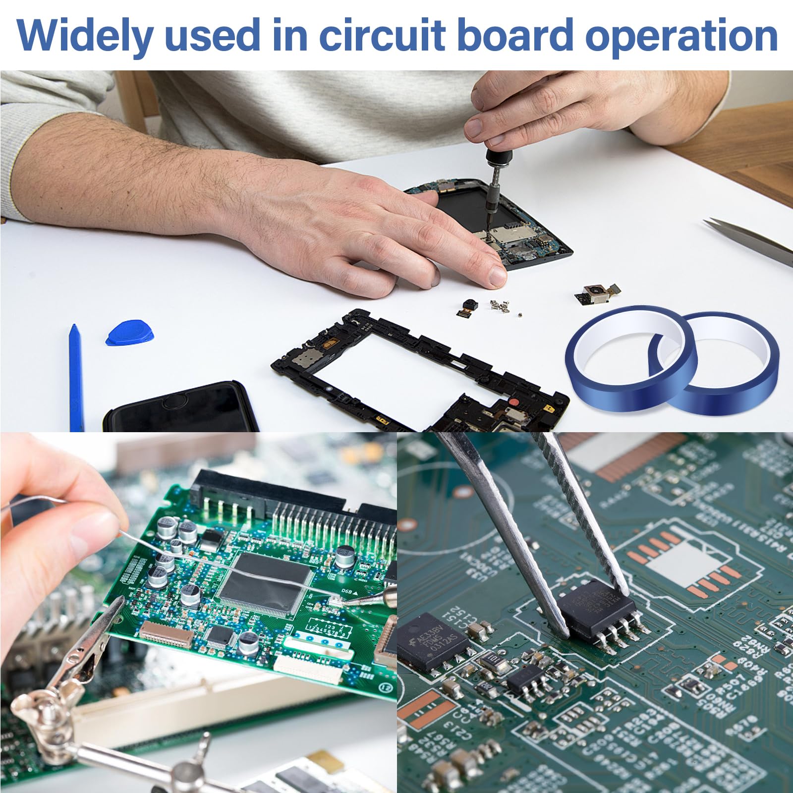 LANAFAY Hitzebeständiges Klebeband 2 Rollen - 20mm X 33m, Für Wärmepressen & Elektronik