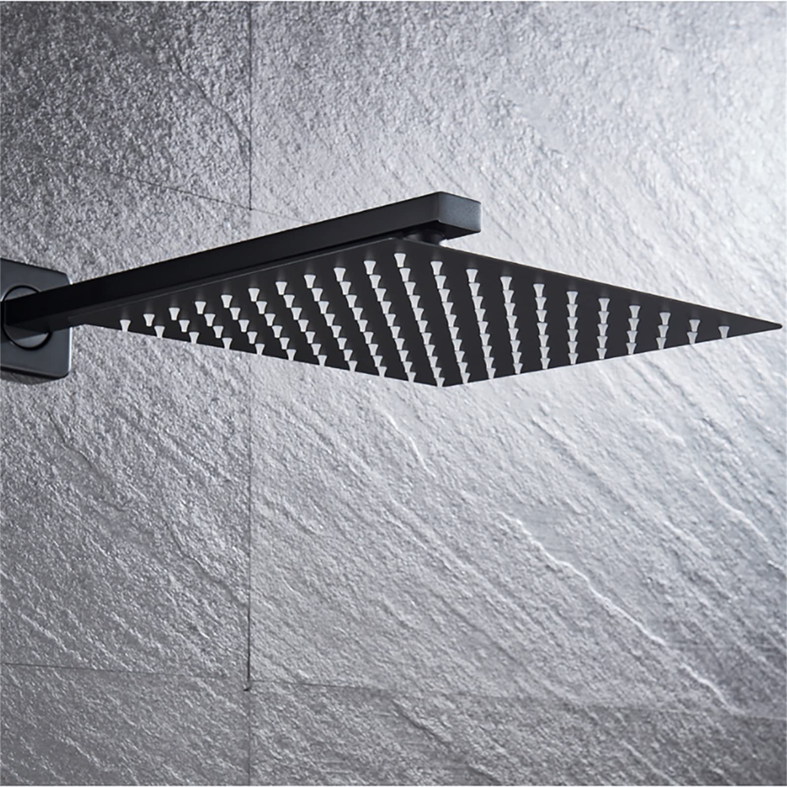 Zestaw akcesoriów do montażu podtynkowego, akcesoria prysznicowe do montażu podtynkowego, słuchawka prysznicowa w kolorze czarnym, deszczownica 30 cm, kolumna prysznicowa, system prysznicowy z