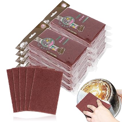 Scouring Pad Individually Wrapped, Heavy Duty Dishwashing Scour Pads, Non Scratch Dish Scrubber Cleaning Scrubbing Pads Kitchen Sponge Wipes for Household Dishes Cleaning(24 Pack)