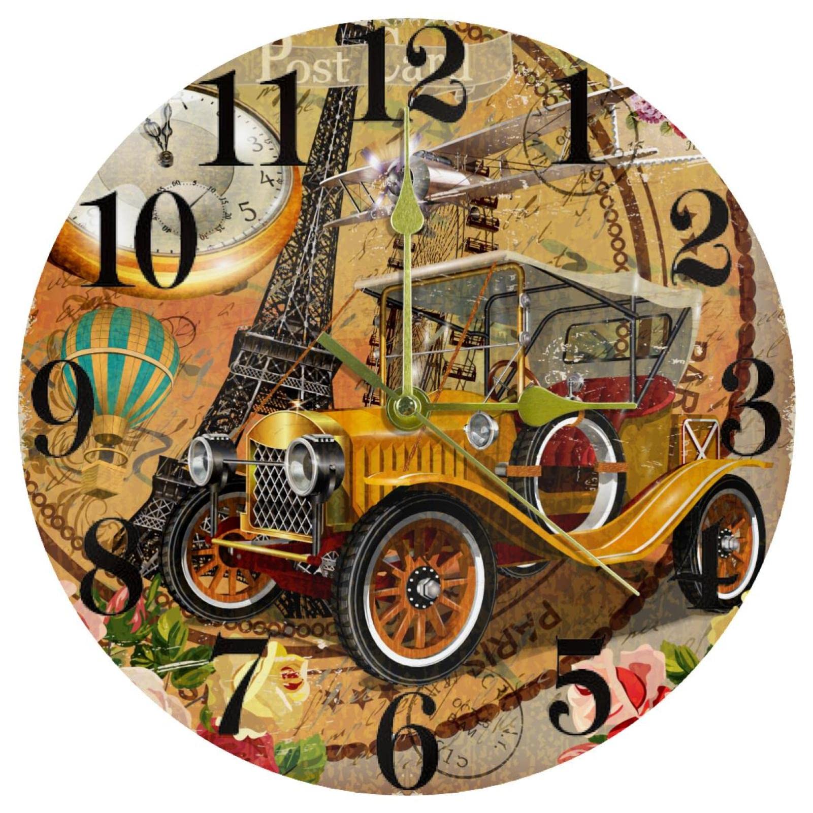 Horloge murale vintage Paris silencieuse pour stopper le bruit du tic-tac chez soi