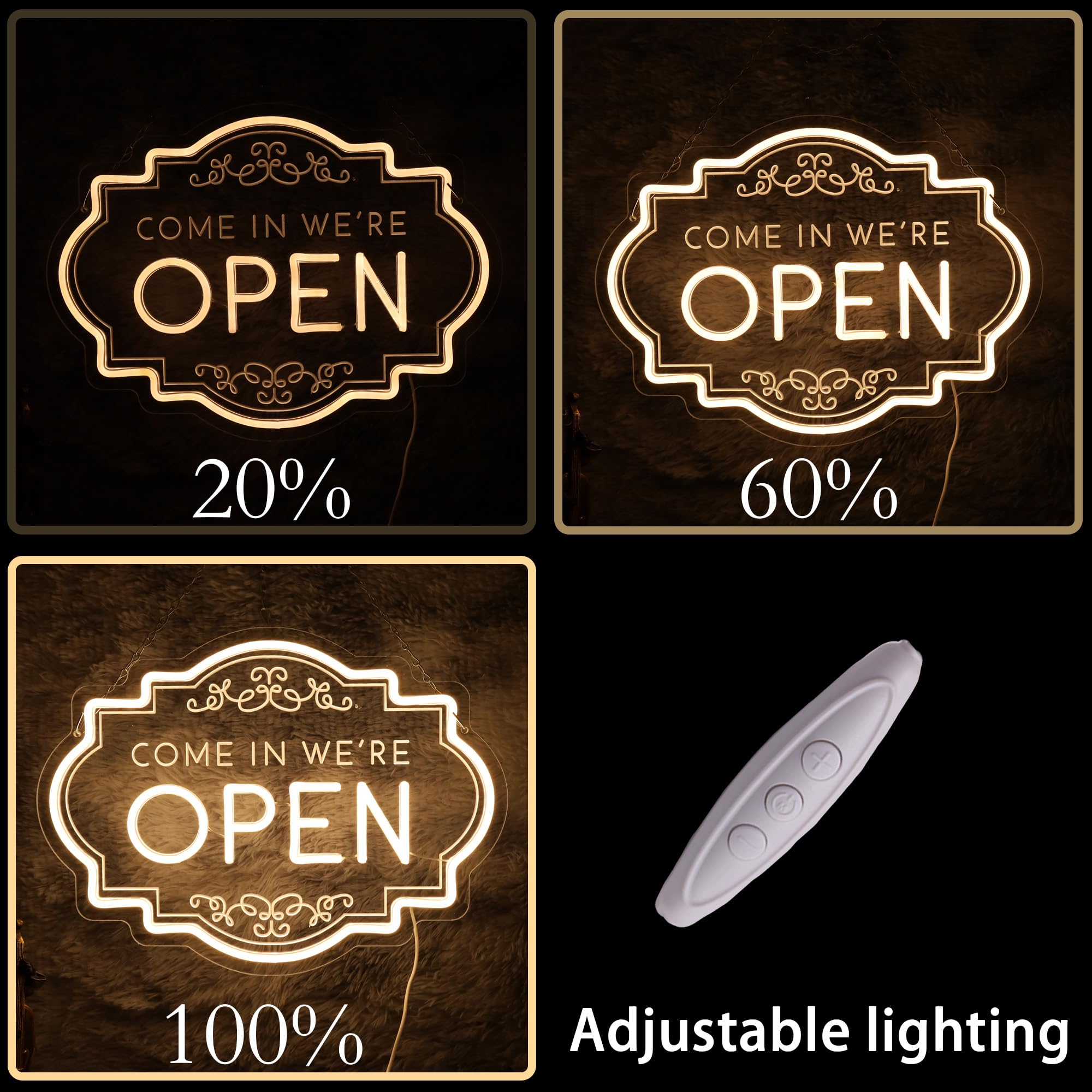 Offenes Neonschild, 43,2 x 32 cm, USB-betriebenes LED-Licht für Ladendekoration | Wir sind ein offenes Willkommenslicht für Restaurants, Cafés, Geschäfte, Bars und Heimdekoration