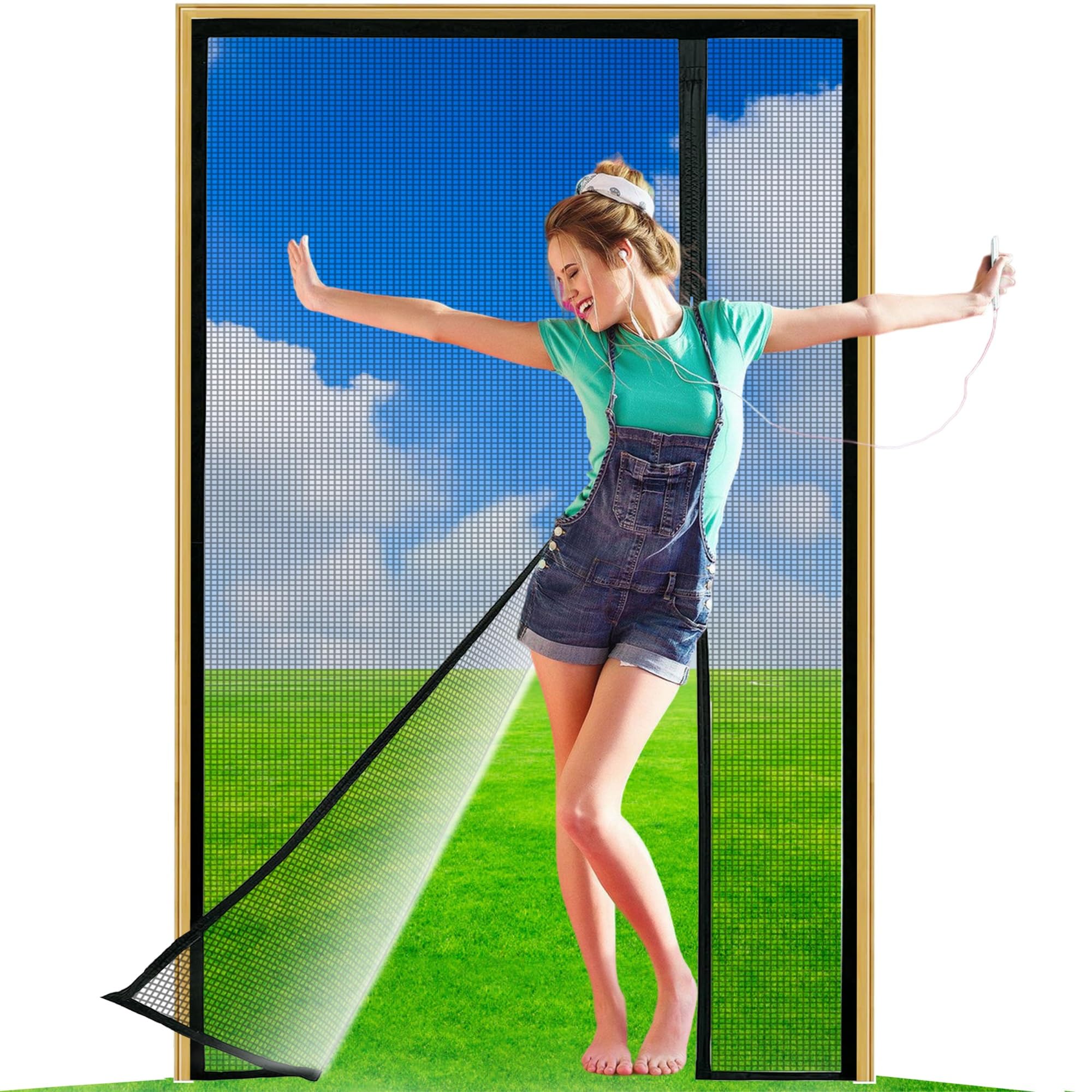 Moustiquaire porte latérale renforcée : élégance et protection 210x200