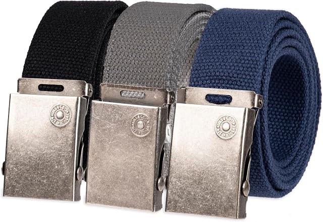Levi's mens Cut to Fit 3 Pack Web Belt With BuckleBelt