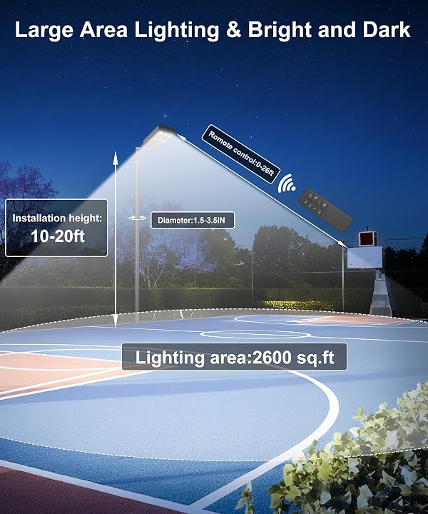 JAYNLT X-8000W Solar Street Lights Outdoor, Ultra-Large 6500K Commercial Parking Lot Lights Dusk to Dawn,IP67 Waterproof Solar Power Flood Security Light for Driveway,Yard by JAYNLT - Used condition - Image 5