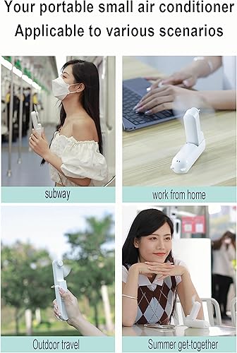 Miniatura 7 de Mini ventilador portátil, batería de larga duración de 2000 mAh de 48 horas, ventilador plegable de carga USB, multifuncional que es un ventilador