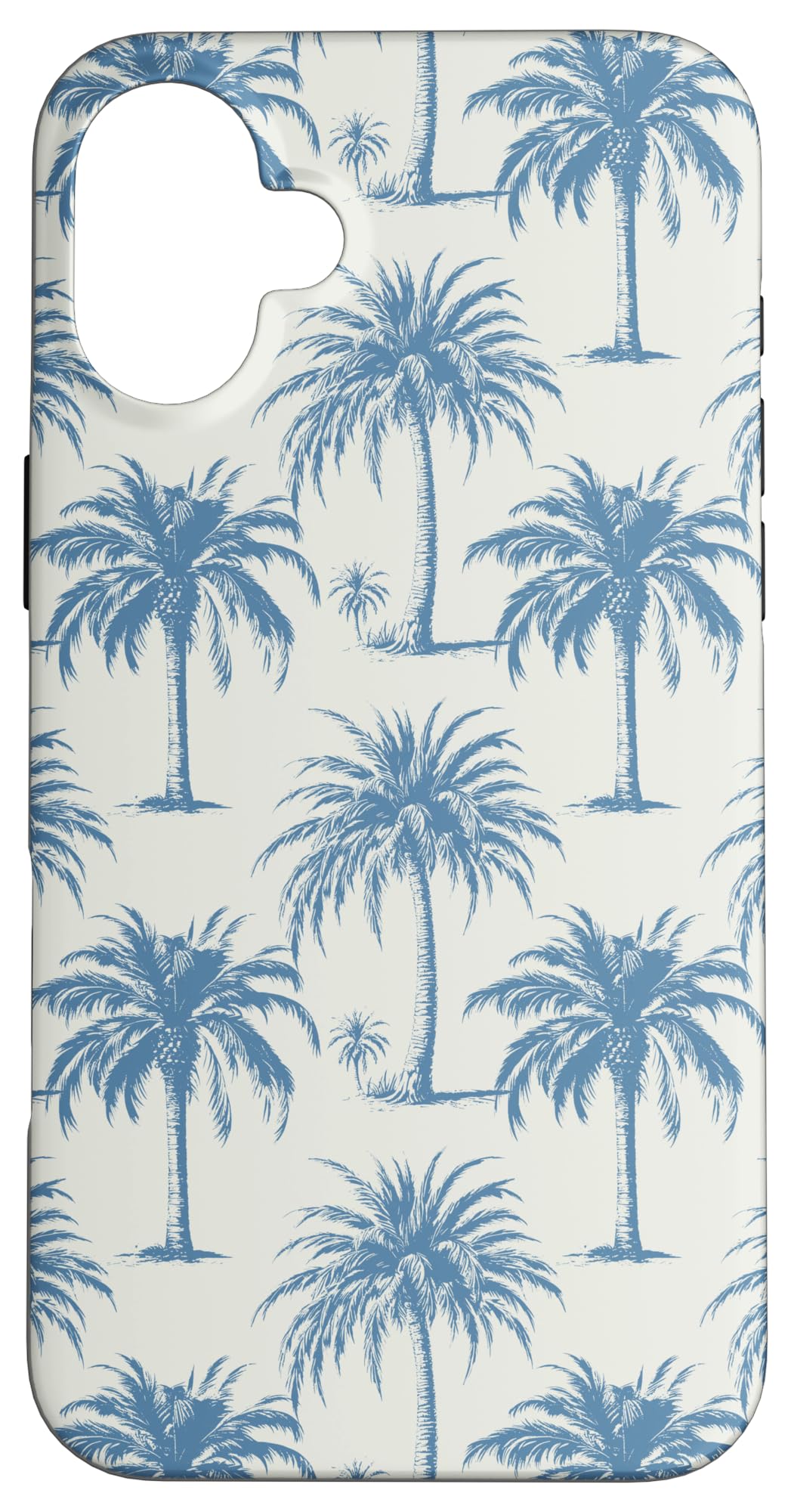 iPhone 16 Plus Palm Vintage Indigo Blue and White Pattern Boho Coastal Chic Case