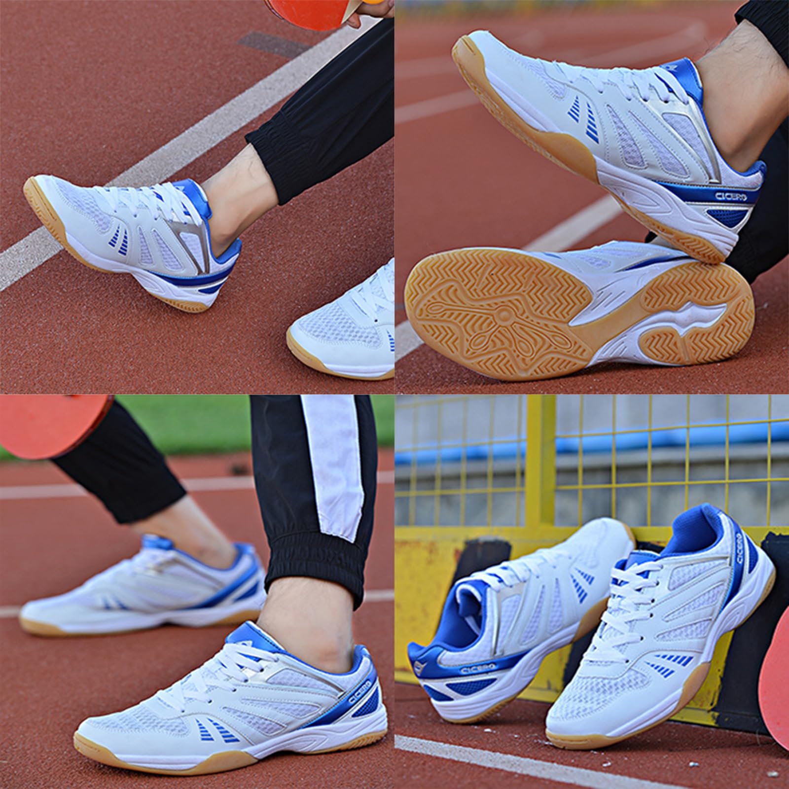 Zapatillas De Tenis De Mesa Hombre,Zapatillas para Squash Hombre,Zapatos De BáDminton Unisex Adulto,Sin Olor Peculiar,CóModos,Indicado para Paseos Diarios,Caminos O Plazas