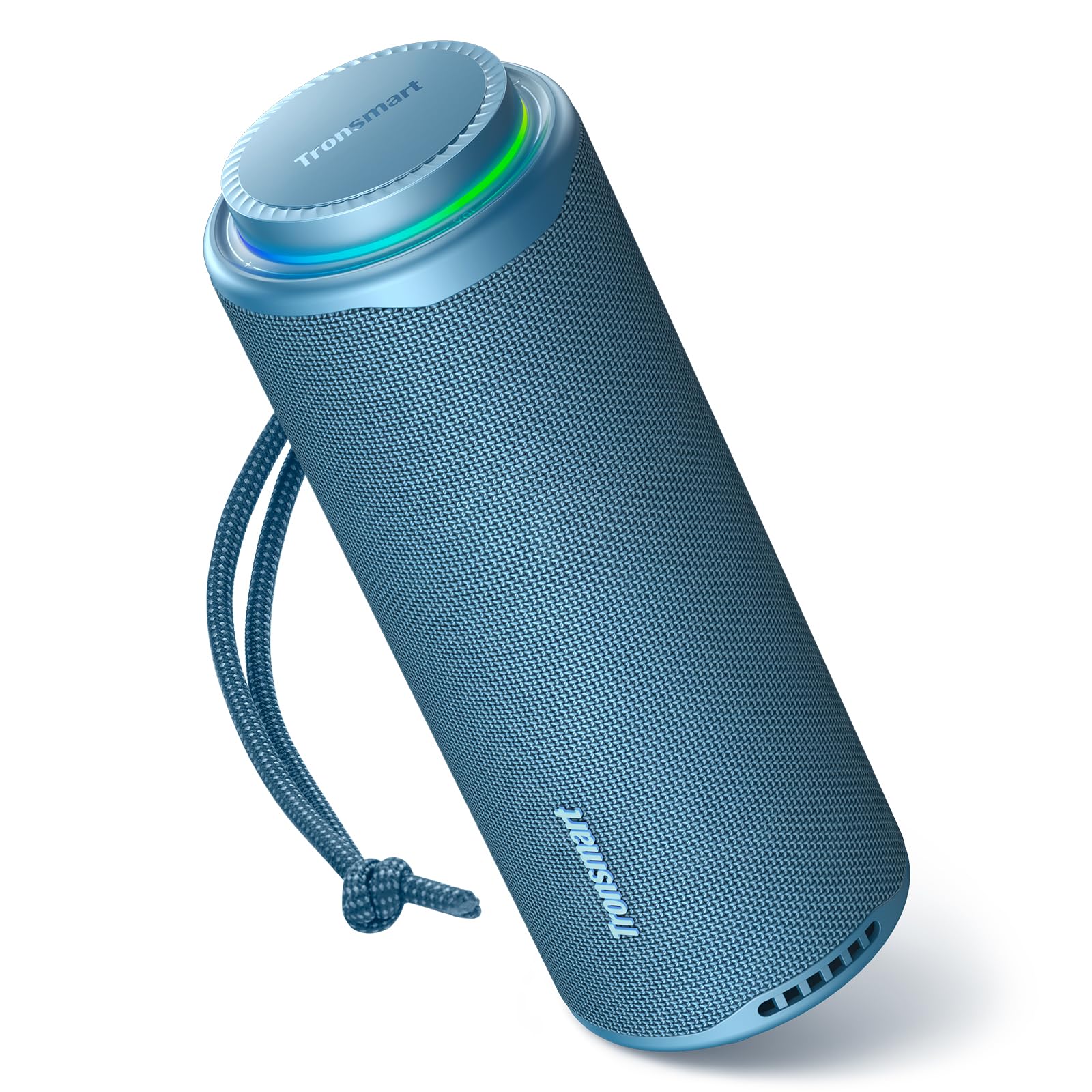 Tronsmart T8 Altoparlante Bluetooth portatile per esterni, suono più potente e nitido da 40 W, suono a 360°, audio a 2.1 canali, IPX7, personalizzate audio e luci, cordino portatile (blu)
