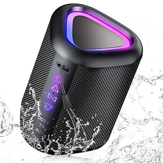 aowoka Bluetooth Speaker, 2025 Portable Wireless Speakers with Led Light, Bluetooth 5.4, 24H Playtime, Enhanced Bass, IPX7 Waterproof, Outdoor Speaker for Travel, Sport, Party, Biking. - Amazon product rated Grade C