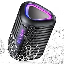 aowoka 2025 Cassa Bluetooth Portatili Senza Fili con Luce Led, Bluetooth 5.4, 24 Ore, Altoparlante Bluetooth Bassi Potente, Impermeabile IPX7, Speaker da Esterno per Viaggi, Sport, Feste, Ciclismo