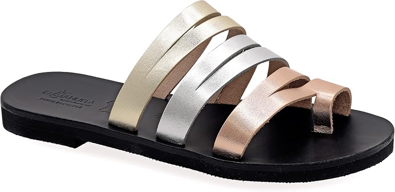 Emmanuela Sandalias de estilo griego antiguo, hechas a mano de piel con  anillo de tiras, sandalias planas de calidad, zapatos de verano estilo boho  chic : Amazon.com.mx: Ropa, Zapatos y Accesorios