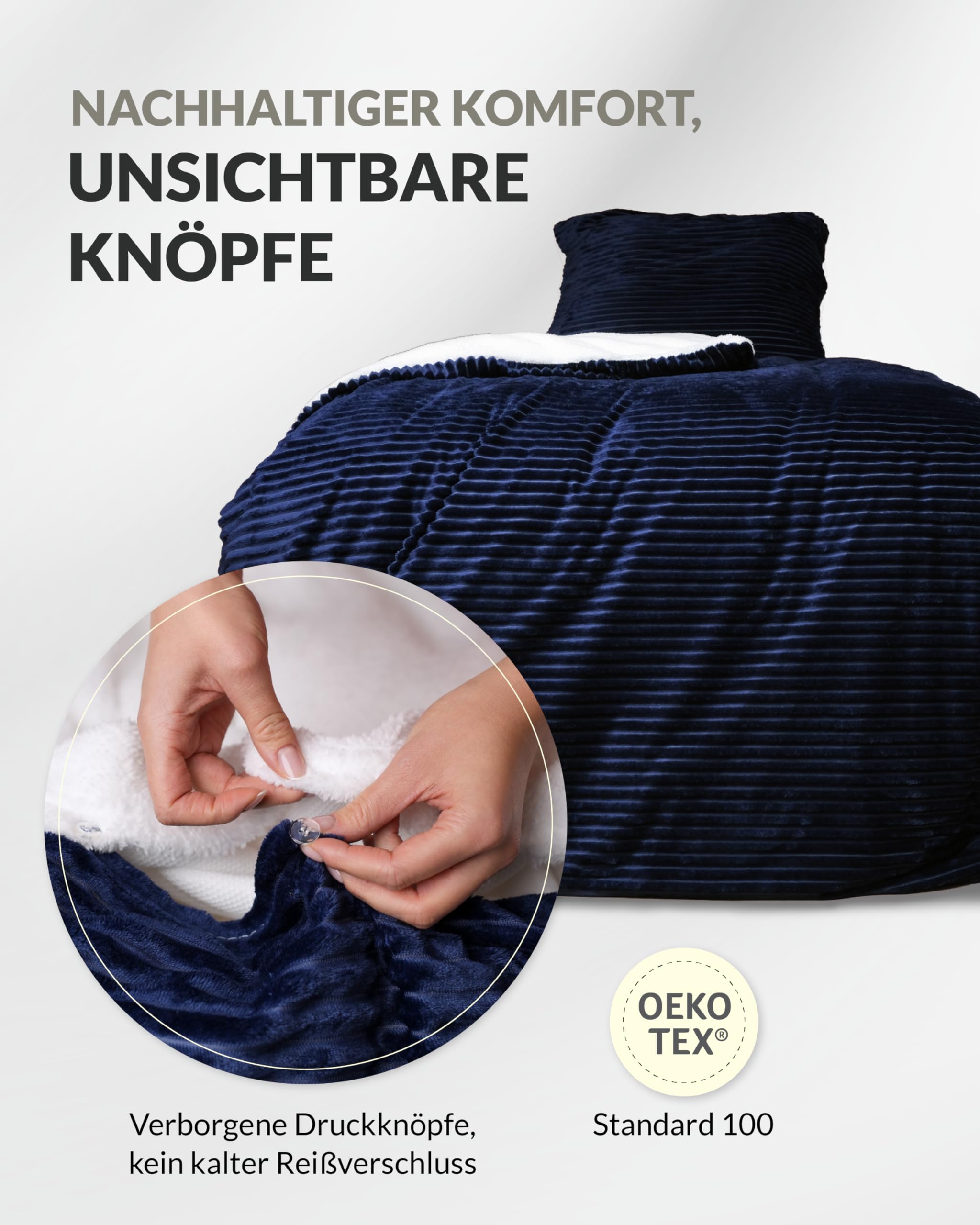 YASMENG Biancheria da letto in peluche, 135 x 200 cm, 4 pezzi, invernale, calda, in peluche a pelo lungo, super morbida, morbida, con chiusura lampo e 2 federe da 80 x 80