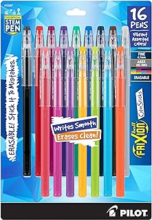 Sponsored Ad - PILOT FriXion ColorSticks Erasable Gel Ink Stick Pens, Fine Point, Assorted Color Inks, 16-Pack (10367)