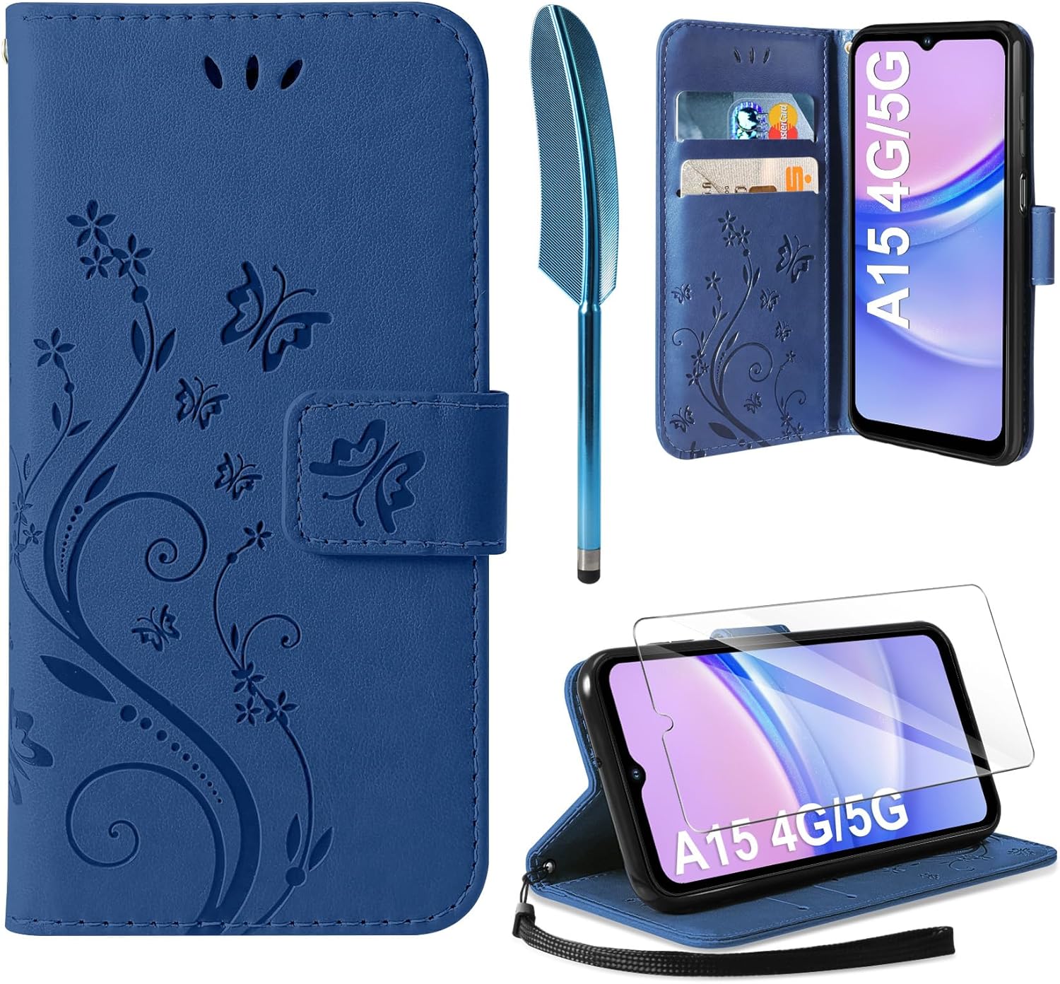 AROYI Lederhülle Kompatibel mit Samsung Galaxy A15 5G/4G Hülle und ...