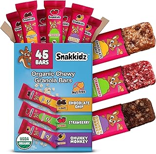 Snakkidz Organic Chewy Granola Bars for Kids, Allergen-Free, Nut-Free, G...