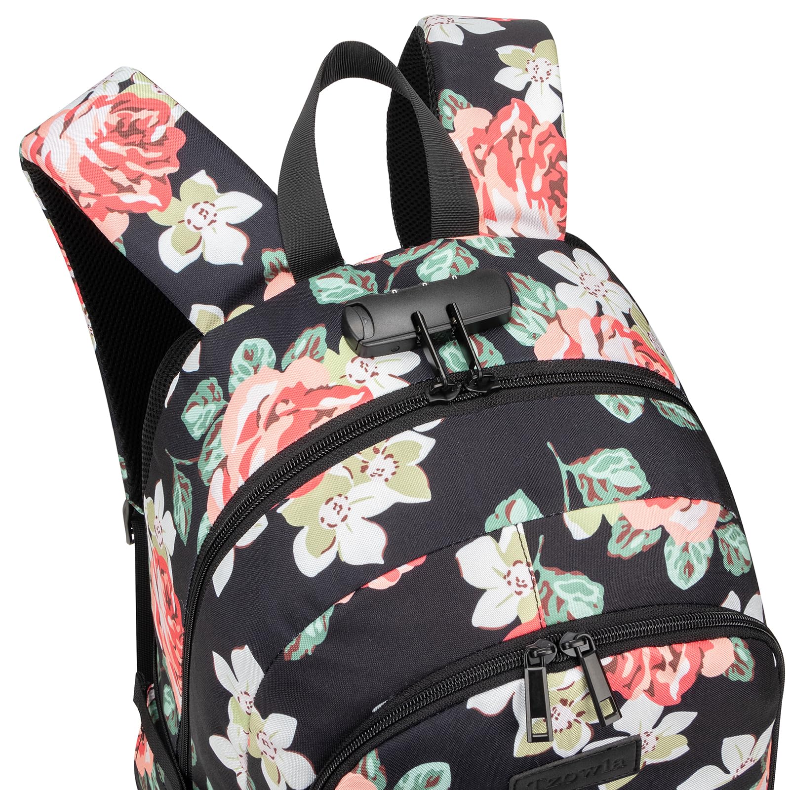 Tzowla Zaino per Laptop Portatile Scuola Antifurto Resistente All'acqua con Porta per Ricarica USB e Lucchetto Zaino per Computer da 40 cm 15,6 per Donna Uomo, Zaino da Viaggio Casual Regalo