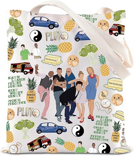 ENSIANTH Psych Fan Gift Comedia TV Show Inspired Tote Bag Psychos Lover Gift I've Heard it Both Ways Gift Pineapple Gift