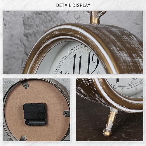 Miniatura 7 de Reloj de escritorio de 9 pulgadas, súper silencioso sin tictac, funciona con pilas, diseño simple, para sala de estar, dormitorio, mesita de noche,