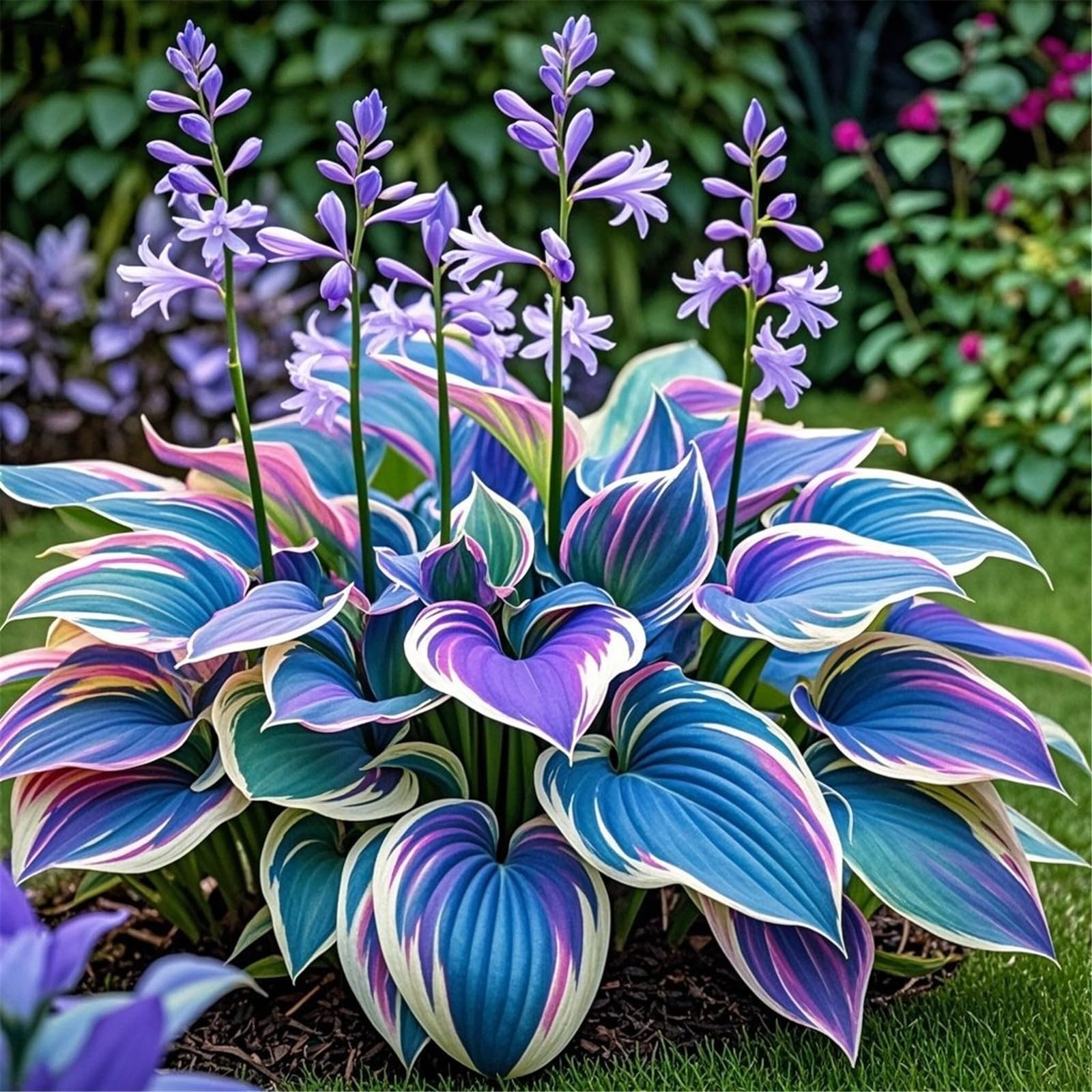 Hosta Plants for Sale, Ornamental Flowers, Easy to Maintain, Hosta Bulbs Live, No Watering Required, Hardy Perennial, Garden Decoration,-4bulbs-b