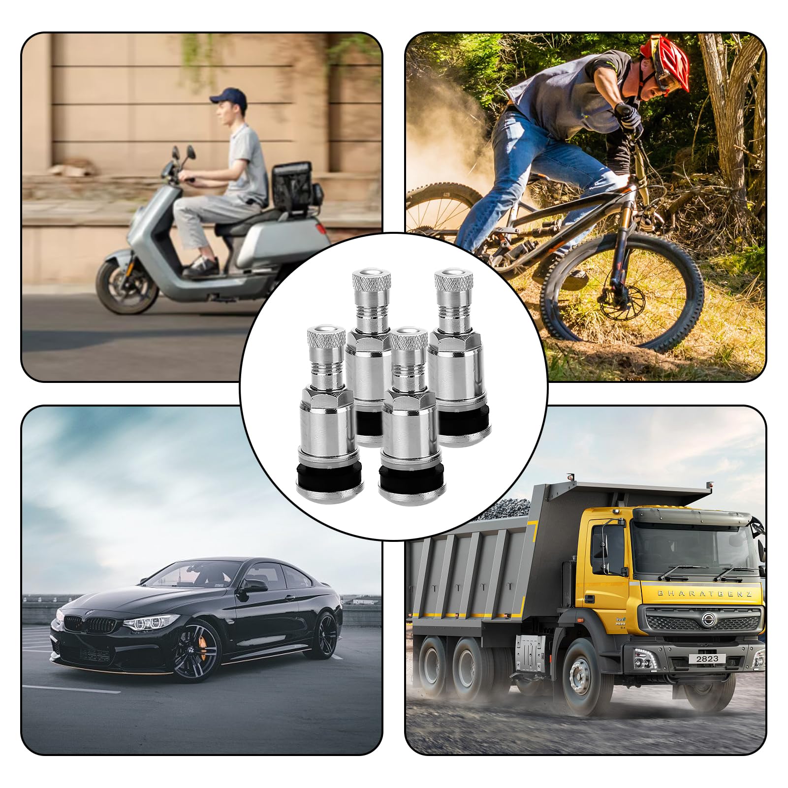 4 Valvole Per Cerchioni Auto In Acciaio - Universali 11.3mm, Finitura Nichel Lucido - Foto 5