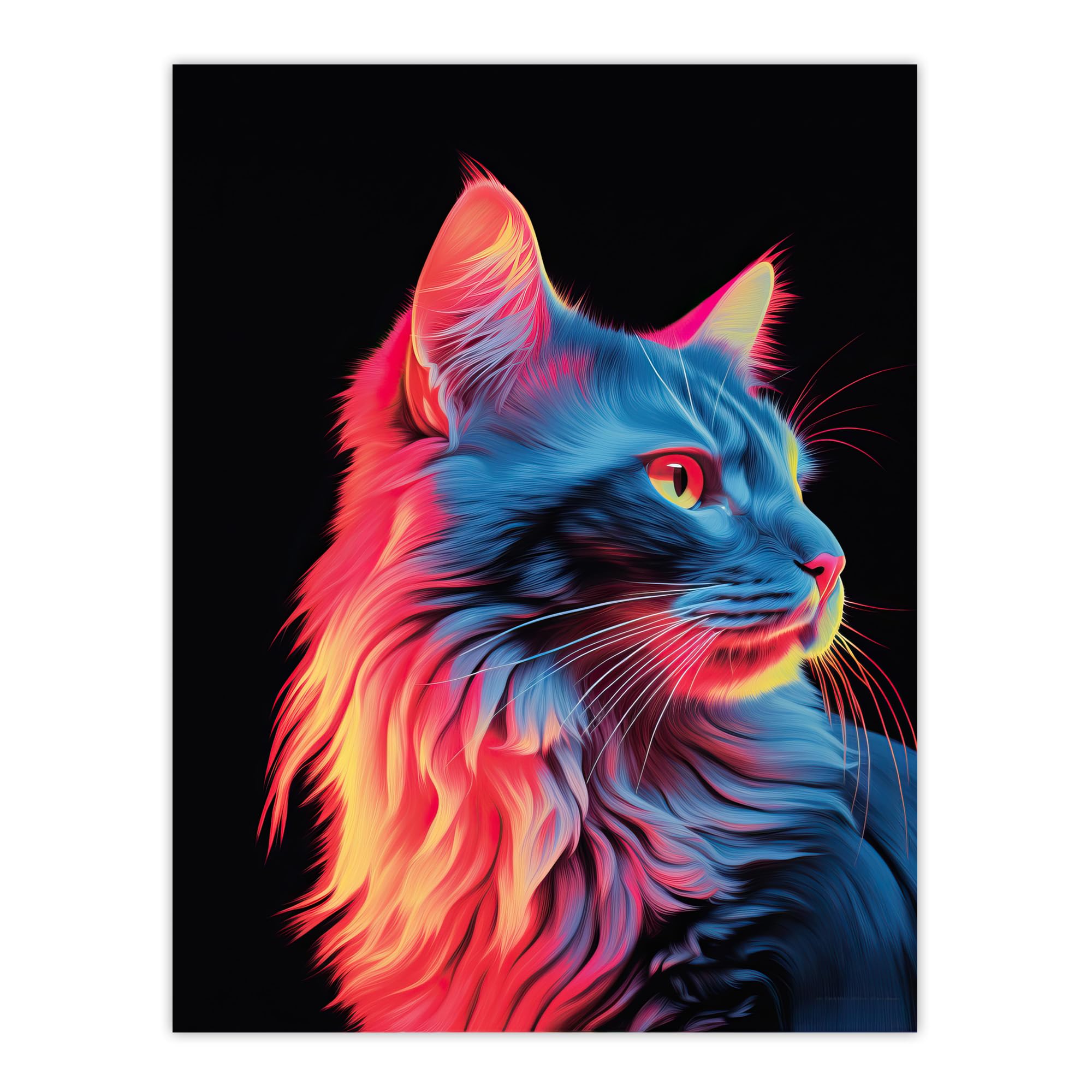 Artery8 Ragamuffin Cat Artwork No 1 By Karen Peters Elegant Bright Uplit Pastel Toned Light Painting Large Wall Art Poster Print Thick Paper 18X24 Inch