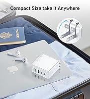 Vista 8 de Cargador USB C MacBook Pro de 140W, Bloque de Cargador Rápido de 4 Puertos Tipo C de 20W para Puerto USB C MacBook Pro y MacBook Air, iPad Pro