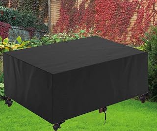 stora utomhus trädgårdsmöbler överdrag vattentäta 280 x 280 x 80 cm (LxBxH) uteplats bordsöverdrag vattentät rektangulär utomhus sofföverdrag 420d Oxfordtyg, vindtätt, UV-skydd