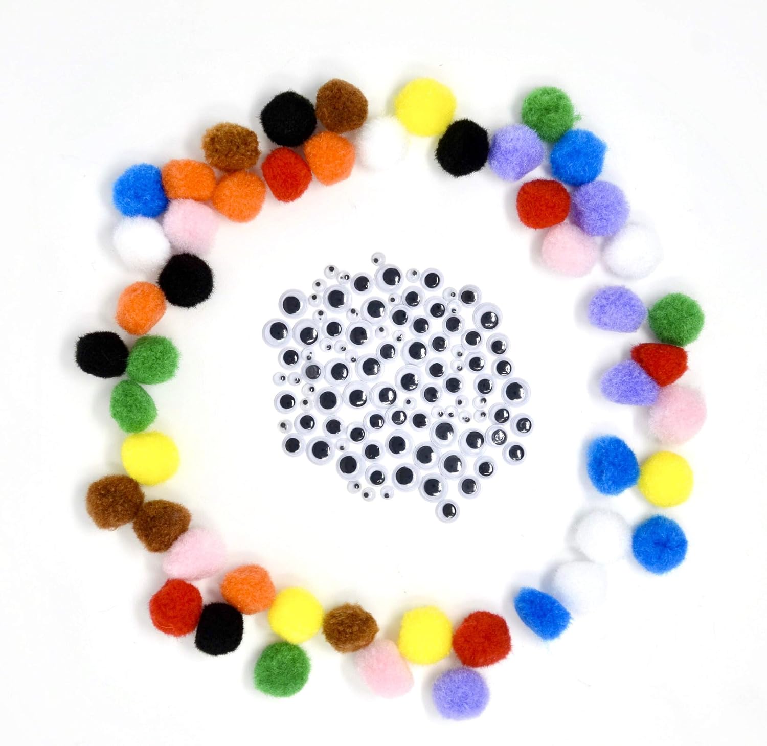 SHELCK 450 pcs Pipe Cleaners Craft Set – Chenille Stems Set with 300 pcs Pipe Cleaners, 100 pcs Googly Eyes, and 50 pcs Pompoms – Complete Pipe Cleaners Crafting Kit for Kids – Fun DIY Art Projects