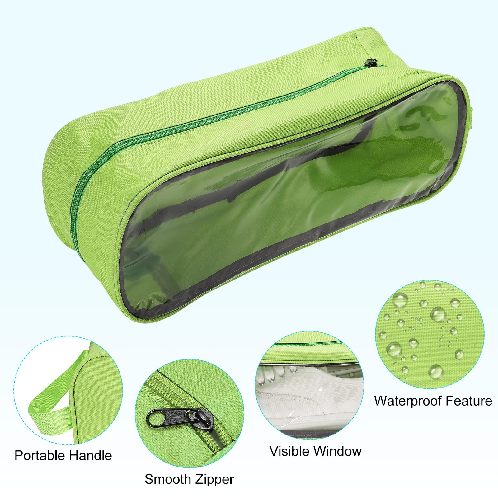 PATIKIL Golf-Schuhtasche, tragbare Sportschuh-Organizer-Tasche, atmungsaktiv, mit Reißverschluss, Schuhbeutel für Sport, Fitnessstudio, Reisen, grün