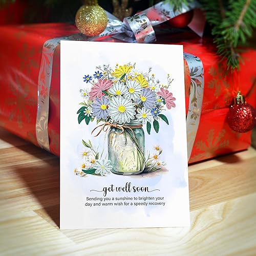 Miniatura 8 de Tarjeta de felicitación Get Well Soon, tarjeta de flores para recuperarse pronto, tarjeta de recuperación rápida, tarjeta de sentirse mejor, tarjeta