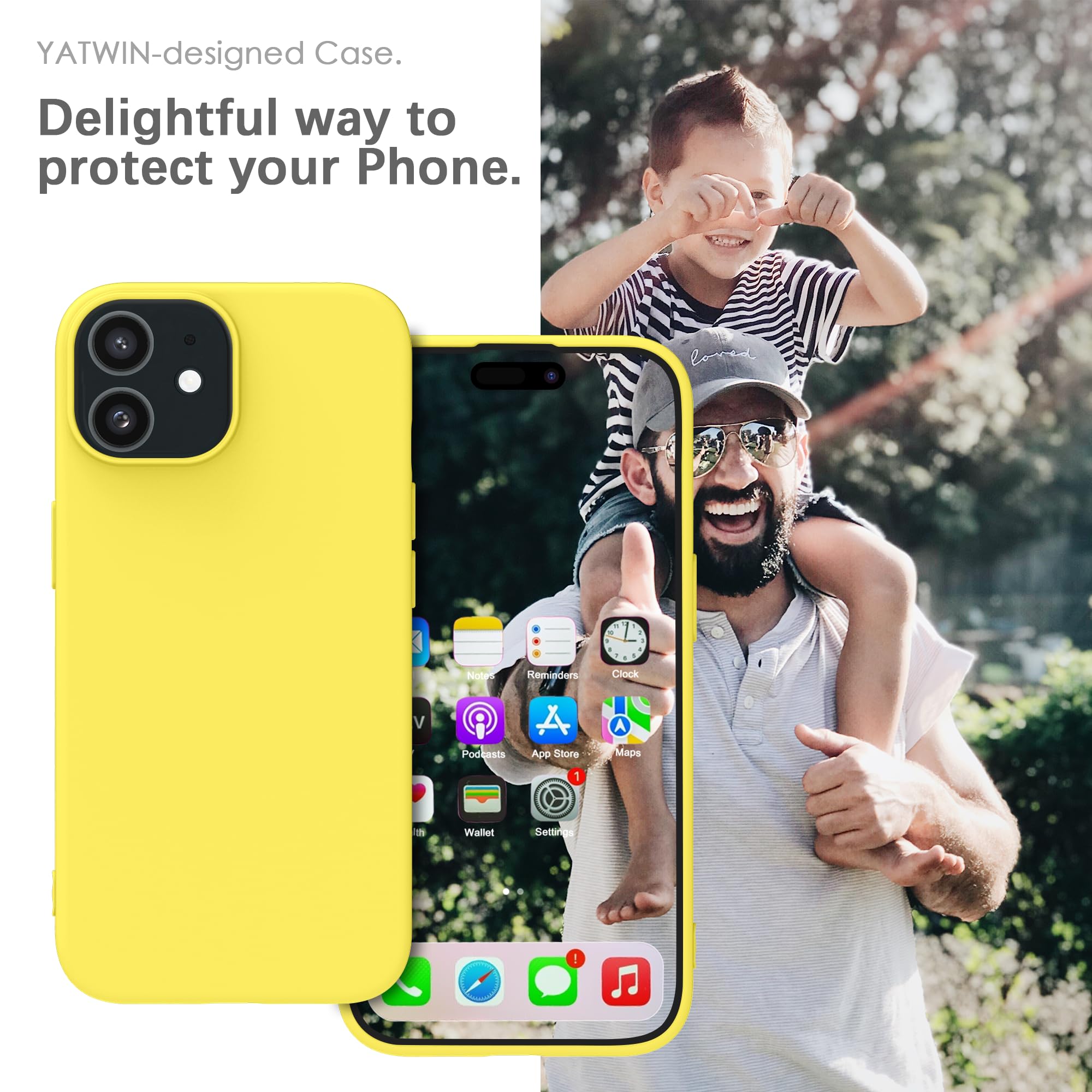 YATWIN Silicone Case for iPhone 12/12 Pro, Soft-Touch, Shockproof, DustProof - Image 2