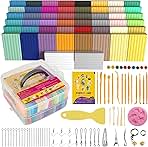 Polymer Clay 50 Colors, Modeling Clay for Kids DIY Starter Kits, Oven Baked Model Clay, Non-Sticky Molding Clay with Sculpting Tools, Gift for Children and Artists (50 Colors)