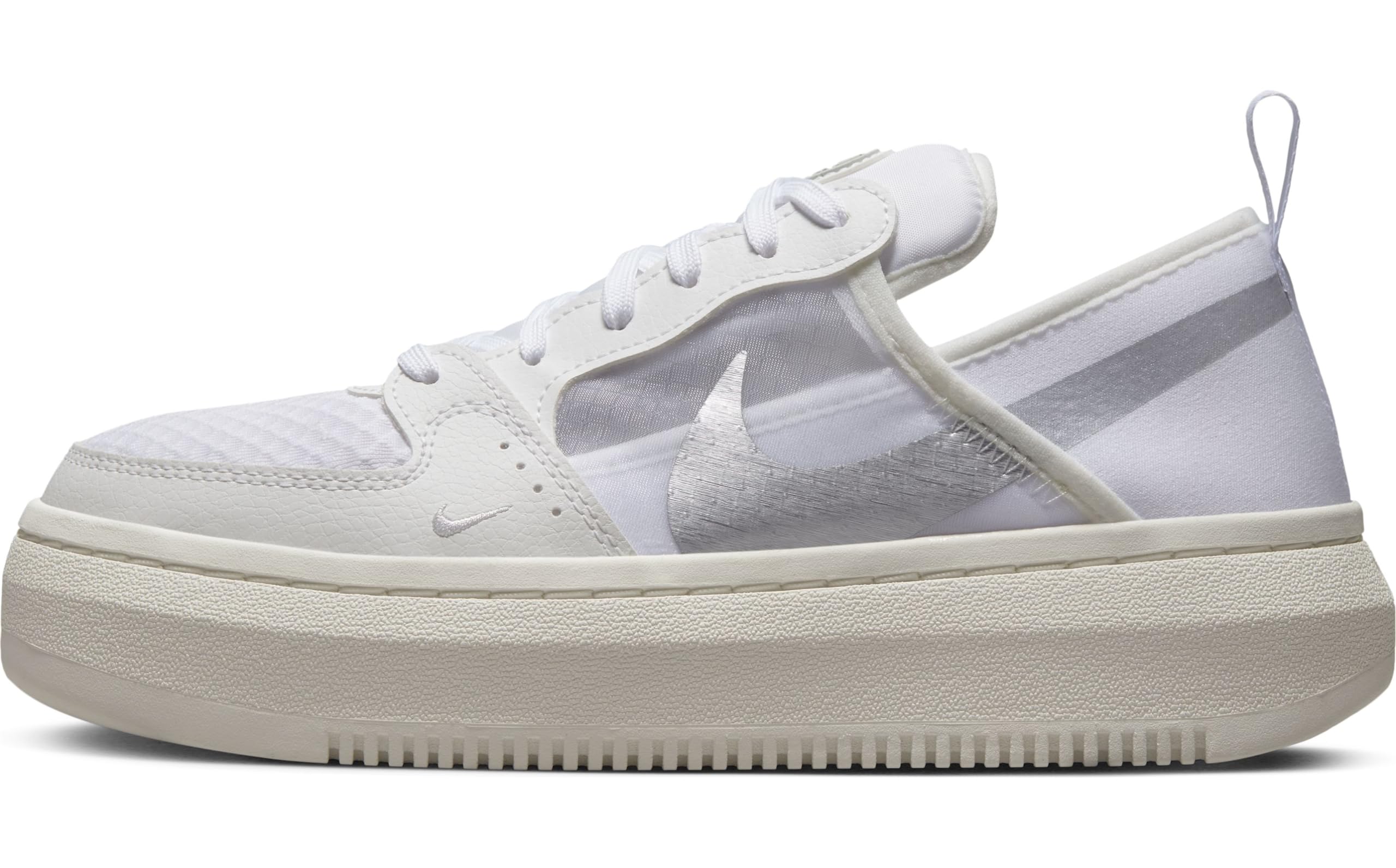 Nike W Court Vision Alta Txt, Women's Trainers, White Metallic Silver Sail, 44