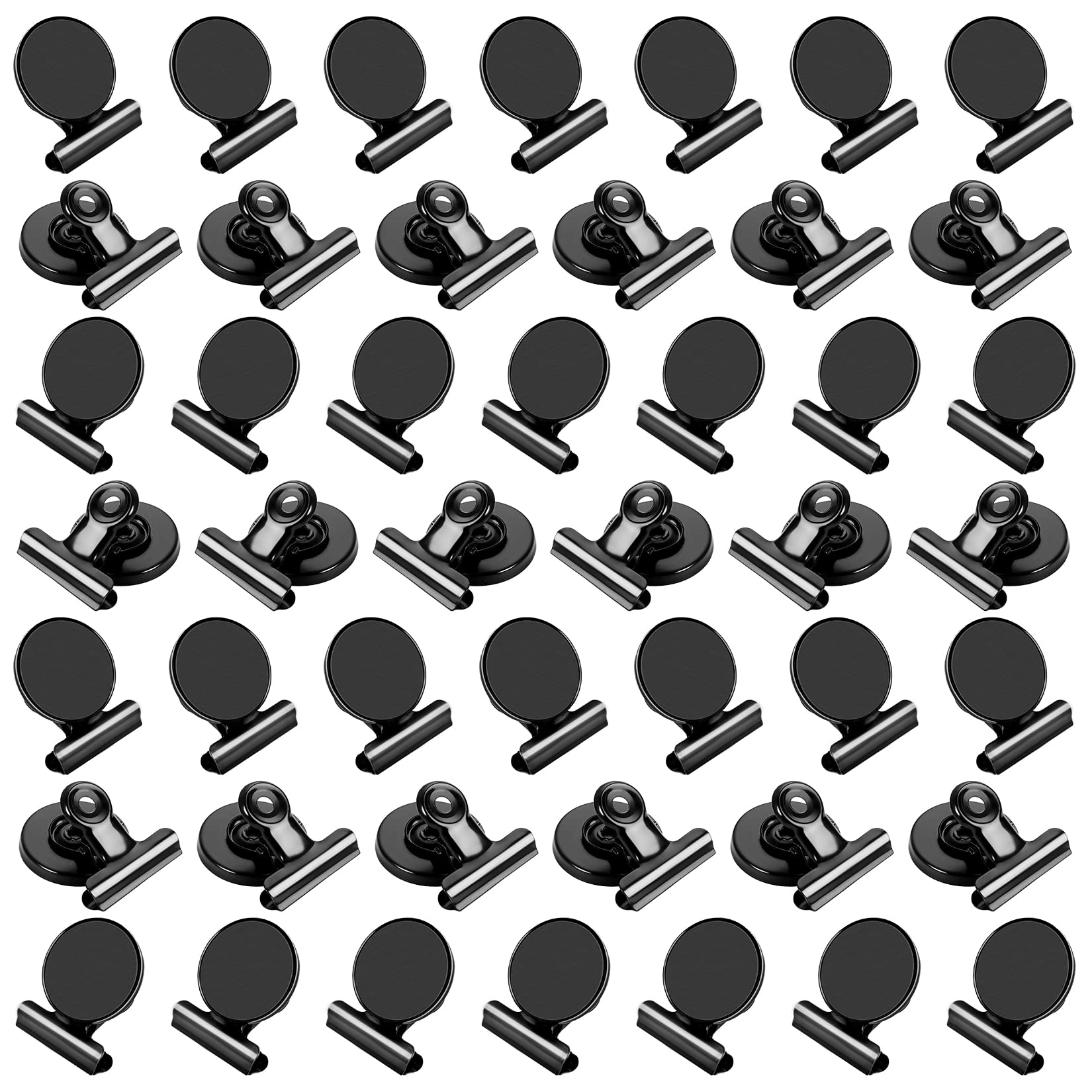 VNDUEEY 50 Pack Black Magnetic Clips Fridge Magnets with Clips, Refrigerator Magnets Clips, Magnet Clips for Whiteboard on Home& Office
