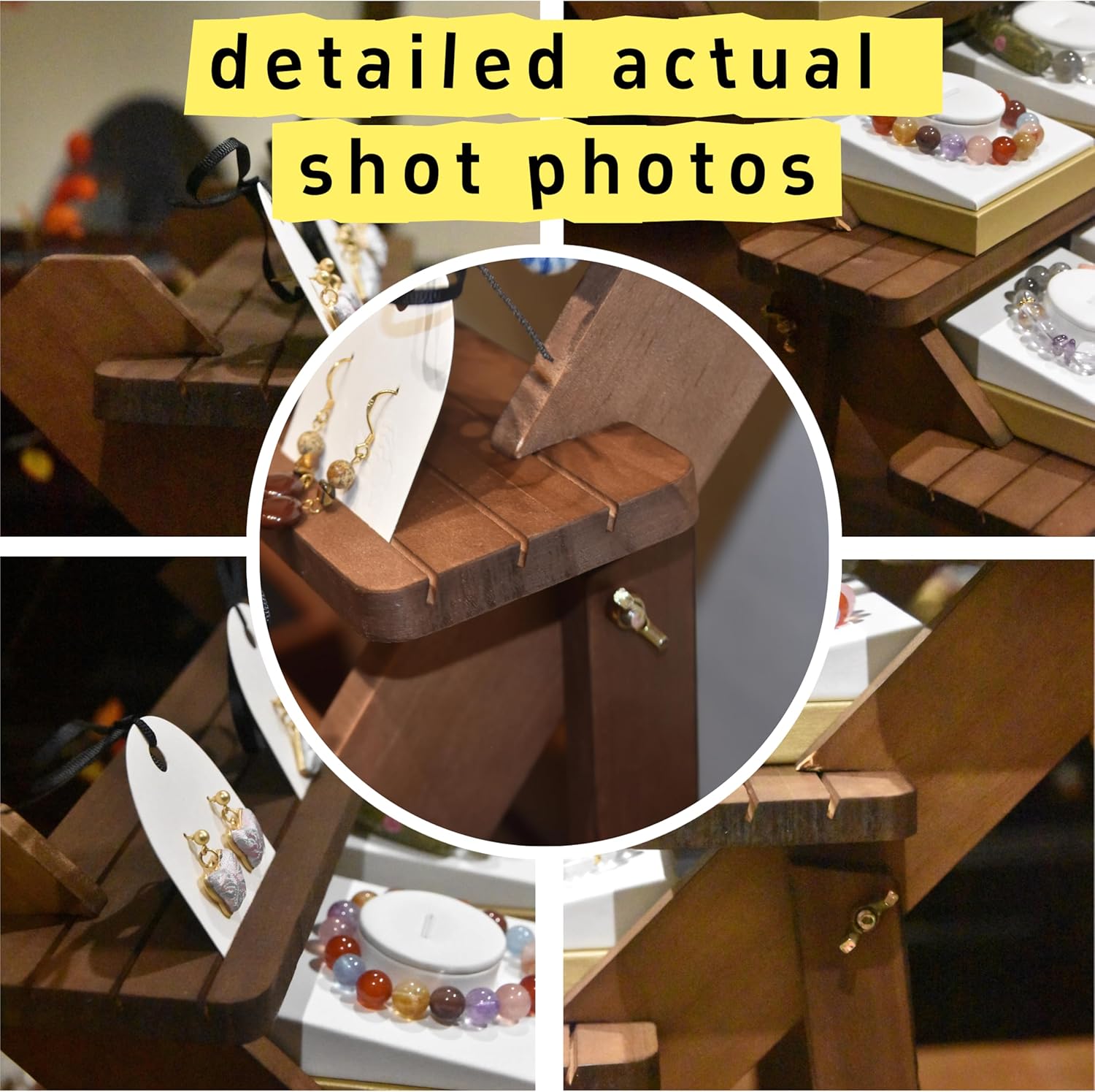 Wooden Cake Stand 5 Tiered Tray Stand for 30 Cupcakes Stepped Wood Display Stand for Weddings, Tiered Party Table Display Riser for Food, Dessert, Cookie (Wood, 5-Layer Cake Rack) - Image 5