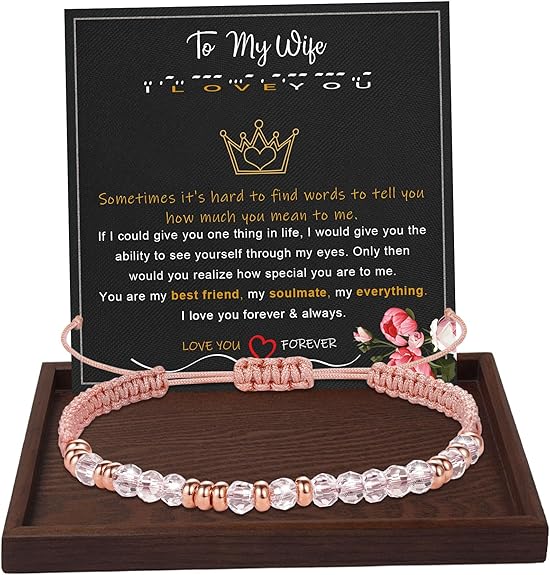 Btysun Morse Code Bracelets for Women Christmas Gift Stocking Stuffers for Teens Pink Braided Bracelets Inspirational Best Friend Birthday Gifts for Her High School Graduation Gifts for Her 2025 Mom Bracelet Jewelry
