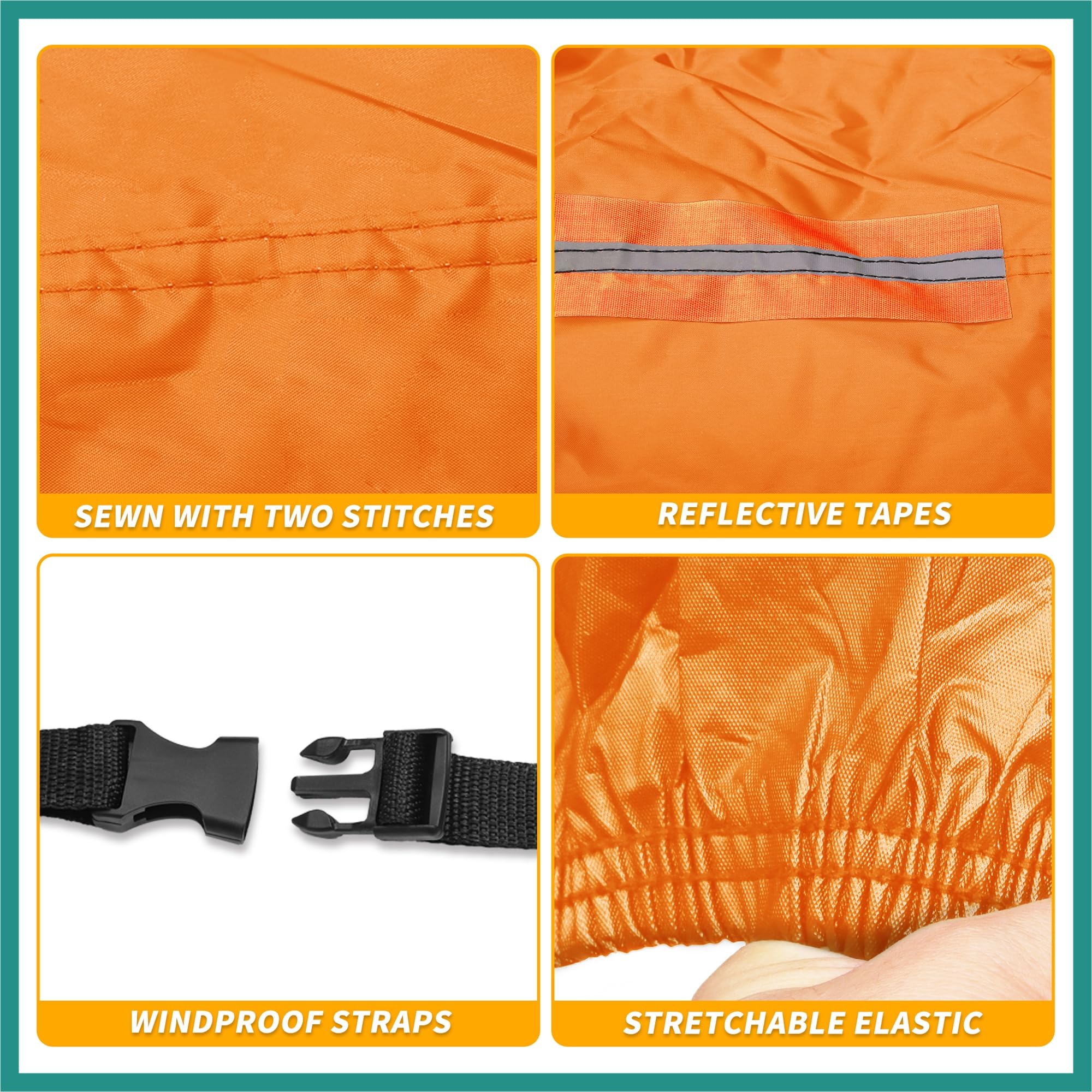 ATOCOVER Car Cover Waterproof All Weather Automotive Outdoor Anti-UV Full Exterior Cover for Acura Integra 210D-PU Orange with — view 8