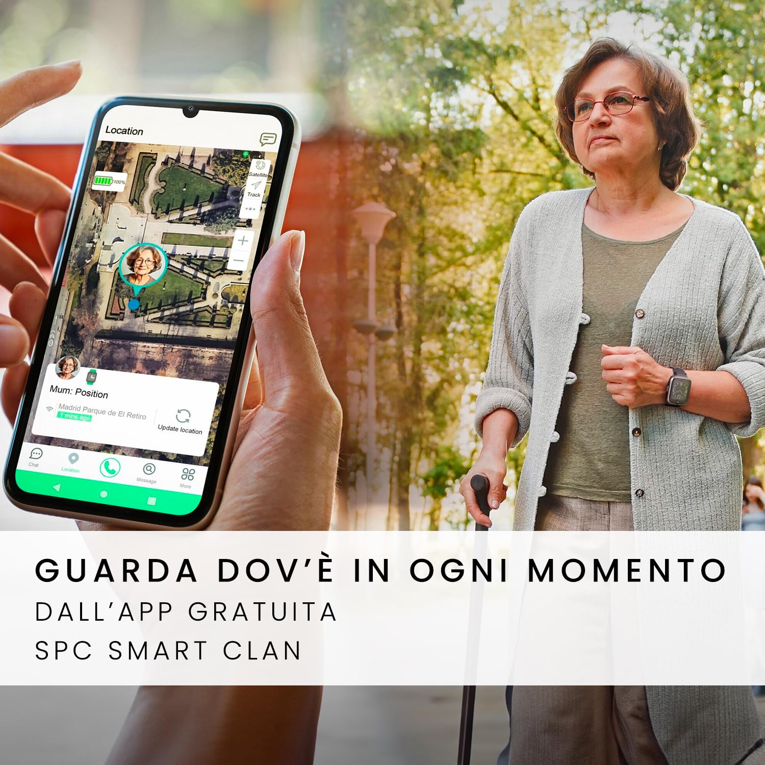 SPC SMARTEE 4G SENIOR - Smartwatch senior, GPS e tasto SOS | Icone grandi, 4G per chiamate e videochiamate, battito cardiaco e gestione con SPC SMART CLAN