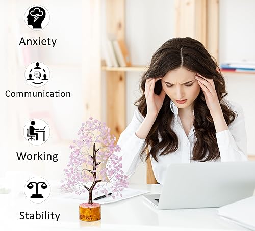 Miniatura 4 de Cartbug Árbol de piedras preciosas de jade verde, árbol de la vida, colgante de 7 chakras, árbol del dinero, árbol de cristal para energía positiva,