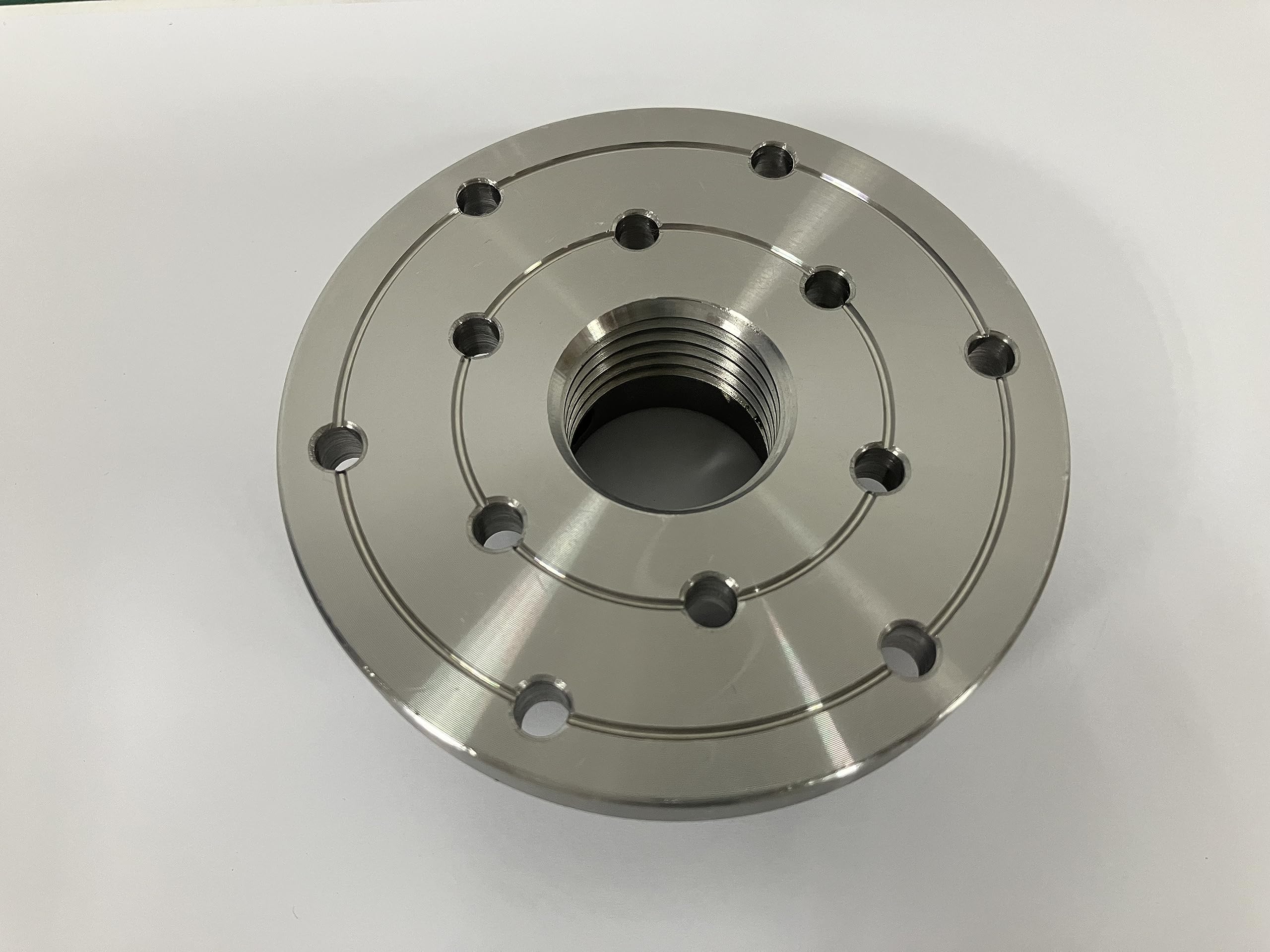 VINWOX 4" Wood Lathe Steel Faceplate, 1-1/4”x8TPI Spindle Thread Woodworking Machine Chuck Face Plate